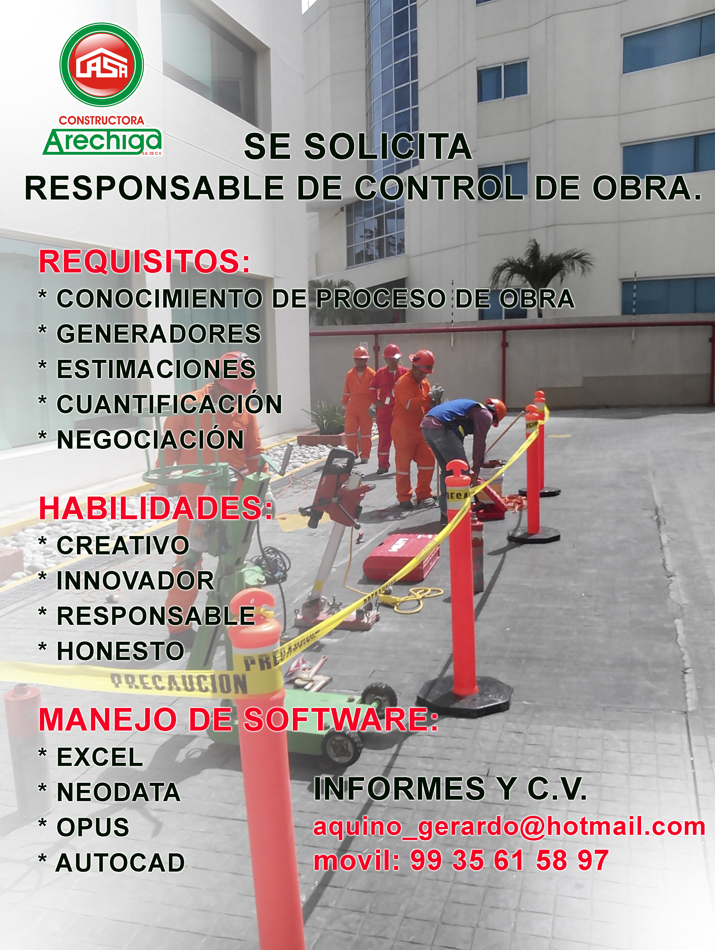 VACANTE CONTROL OBRA